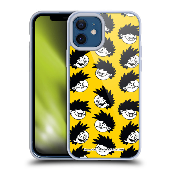Beano Bananaman Patterns Dennis Head Soft Gel Case for Apple iPhone 12 / iPhone 12 Pro & MagSafe