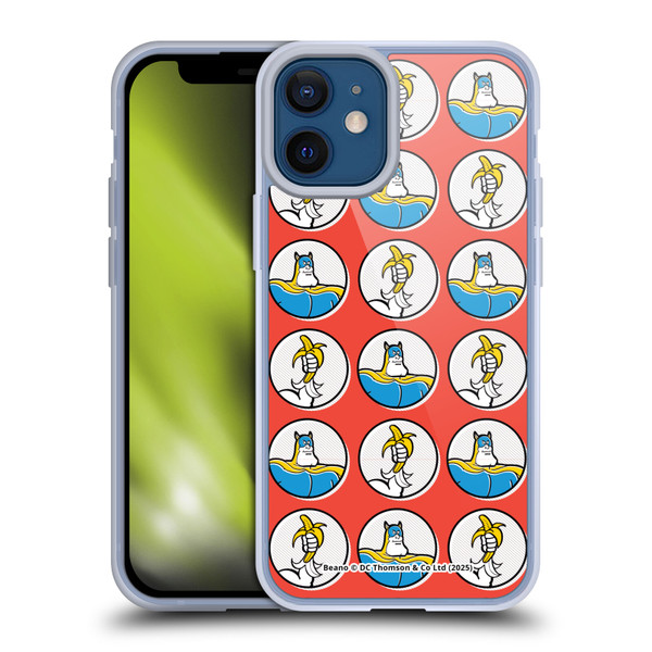 Beano Bananaman Patterns Red Circles Soft Gel Case for Apple iPhone 12 Mini & MagSafe