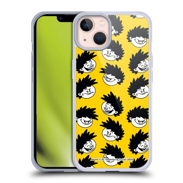 Beano Bananaman Patterns Dennis Head Soft Gel Case for Apple iPhone 13
