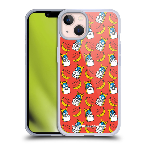 Beano Bananaman Patterns Head Soft Gel Case for Apple iPhone 13