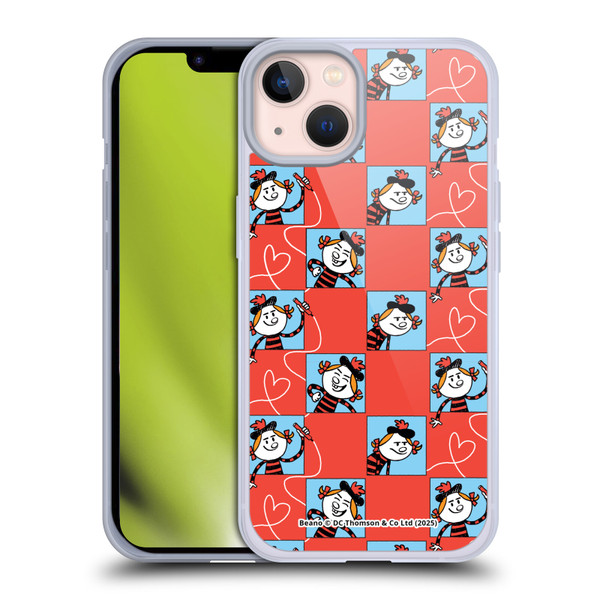Beano Bananaman Patterns Minnie Heart Soft Gel Case for Apple iPhone 13