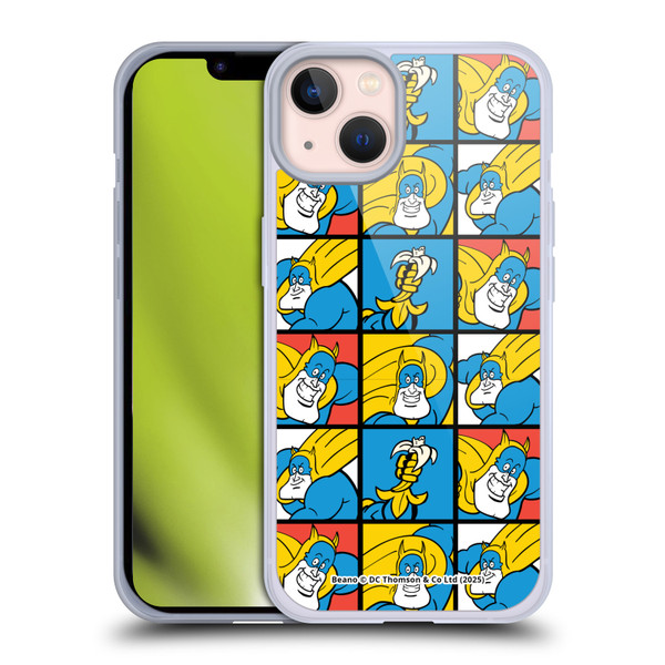 Beano Bananaman Patterns Squares Soft Gel Case for Apple iPhone 13