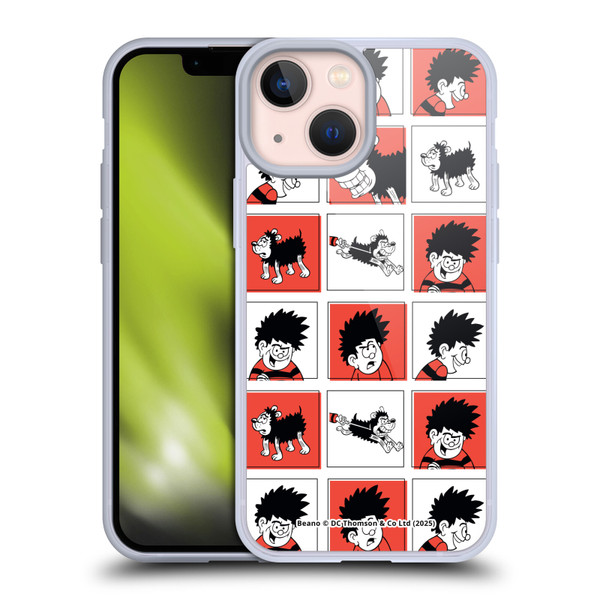 Beano Bananaman Patterns Dennis Soft Gel Case for Apple iPhone 13 Mini & MagSafe