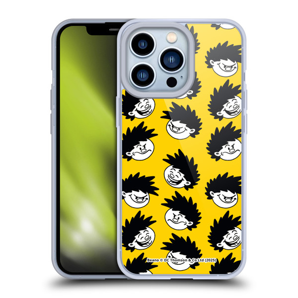 Beano Bananaman Patterns Dennis Head Soft Gel Case for Apple iPhone 13 Pro & MagSafe
