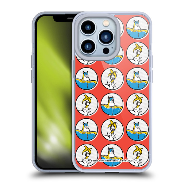 Beano Bananaman Patterns Red Circles Soft Gel Case for Apple iPhone 13 Pro & MagSafe