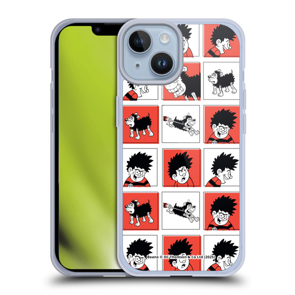 Beano Bananaman Patterns Dennis Soft Gel Case for Apple iPhone 14