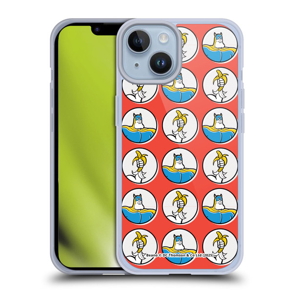 Beano Bananaman Patterns Red Circles Soft Gel Case for Apple iPhone 14