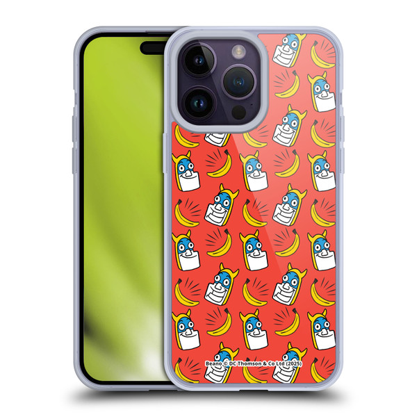 Beano Bananaman Patterns Head Soft Gel Case for Apple iPhone 14 Pro Max & MagSafe
