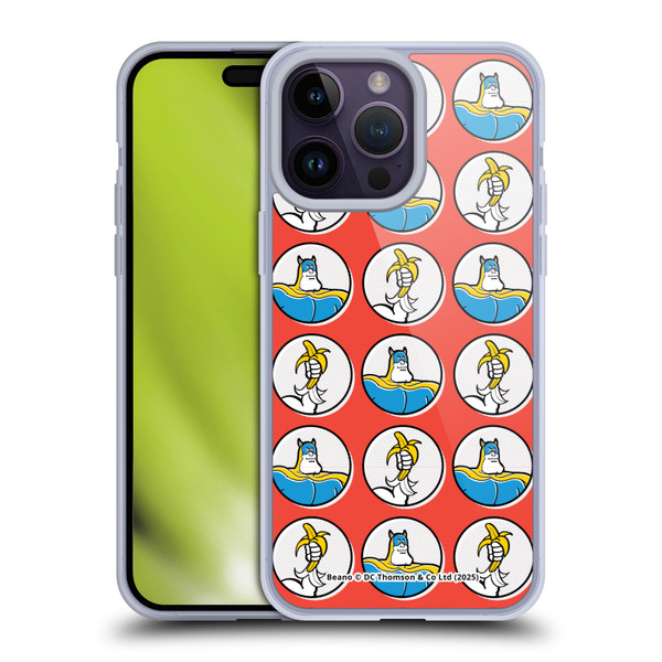 Beano Bananaman Patterns Red Circles Soft Gel Case for Apple iPhone 14 Pro Max & MagSafe