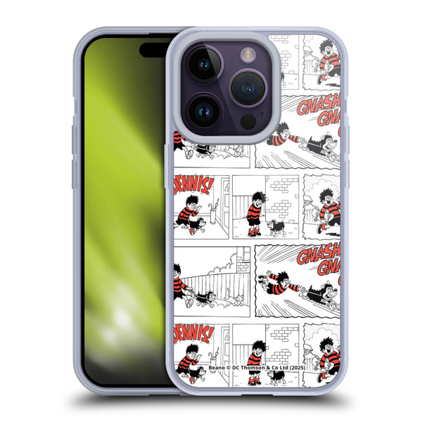 Beano Bananaman Patterns Dennis Gnasher Soft Gel Case for Apple iPhone 14 Pro & MagSafe