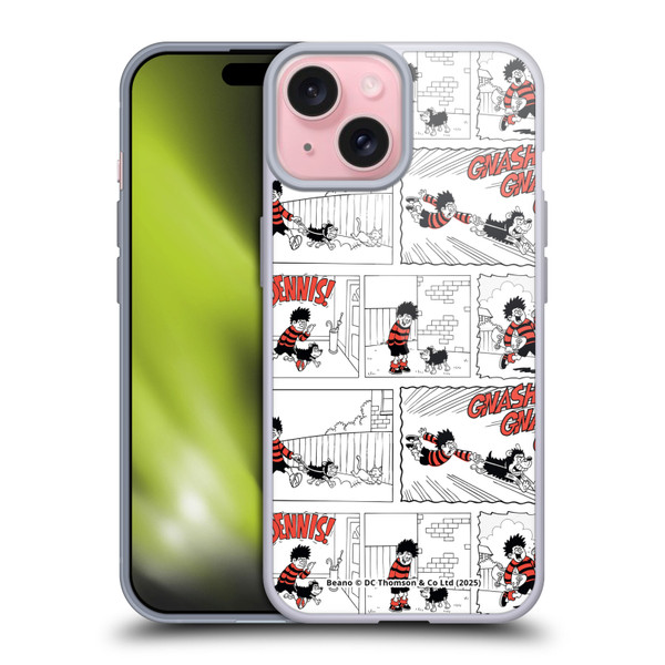 Beano Bananaman Patterns Dennis Gnasher Soft Gel Case for Apple iPhone 15 & MagSafe