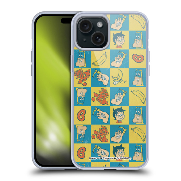 Beano Bananaman Patterns Classic Soft Gel Case for Apple iPhone 15 Plus & MagSafe