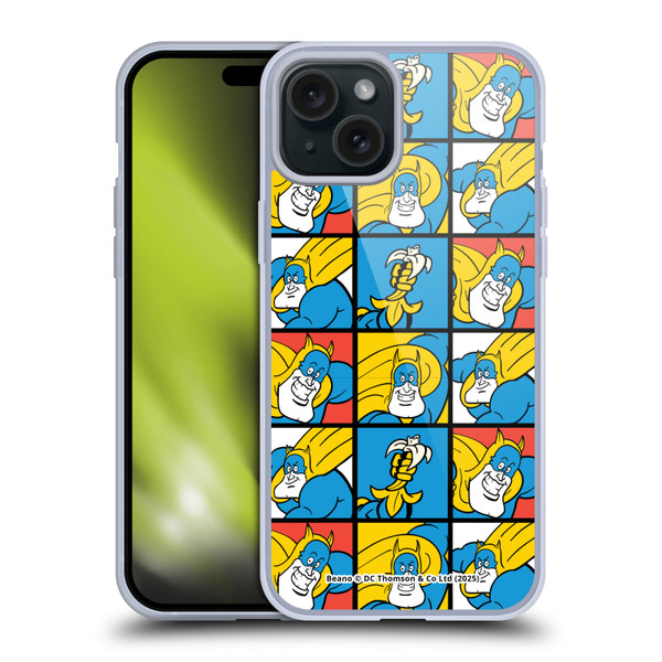 Beano Bananaman Patterns Squares Soft Gel Case for Apple iPhone 15 Plus & MagSafe