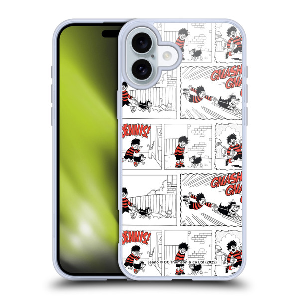 Beano Bananaman Patterns Dennis Gnasher Soft Gel Case for Apple iPhone 16 Plus & MagSafe