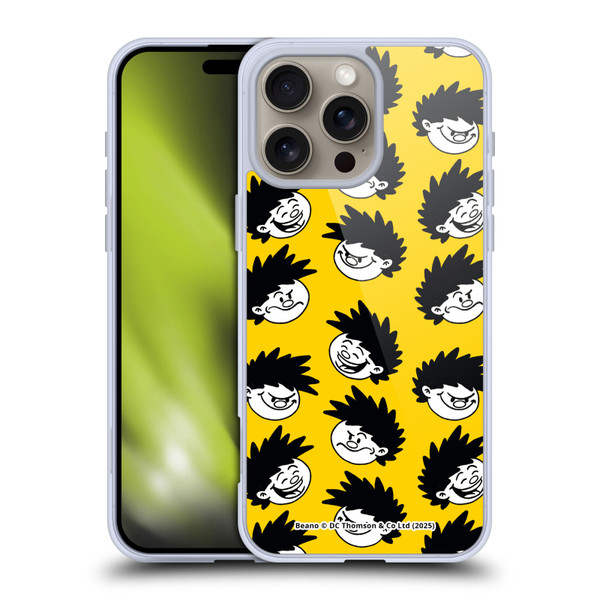 Beano Bananaman Patterns Dennis Head Soft Gel Case for Apple iPhone 16 Pro Max & MagSafe