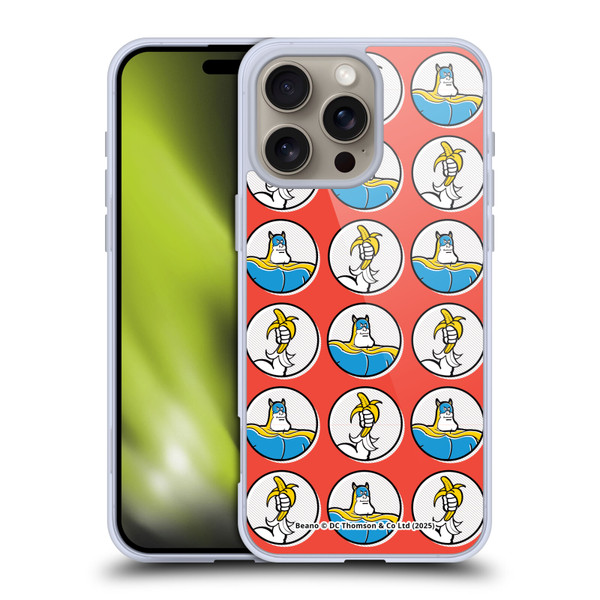 Beano Bananaman Patterns Red Circles Soft Gel Case for Apple iPhone 16 Pro Max & MagSafe