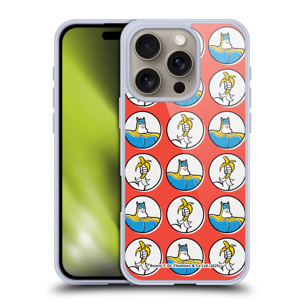 Beano Bananaman Patterns Red Circles Soft Gel Case for Apple iPhone 16 Pro & MagSafe