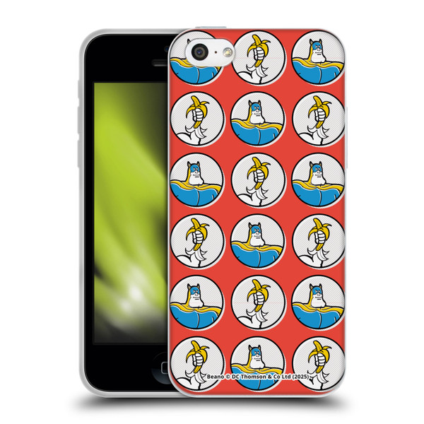 Beano Bananaman Patterns Red Circles Soft Gel Case for Apple iPhone 5c