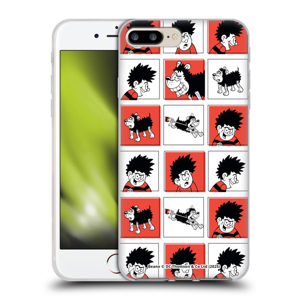 Beano Bananaman Patterns Dennis Soft Gel Case for Apple iPhone 7 Plus / 8 Plus & MagSafe