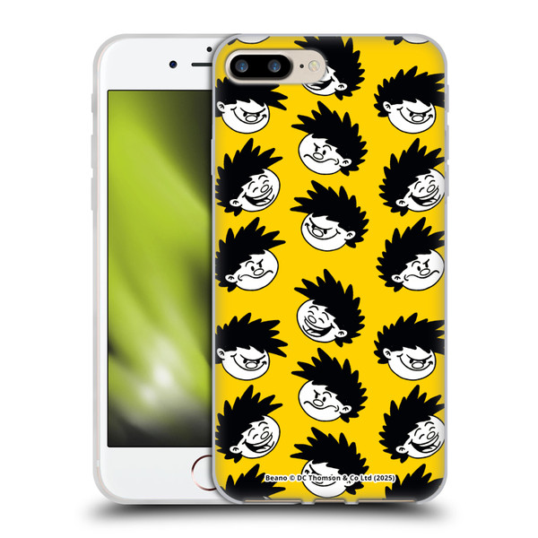 Beano Bananaman Patterns Dennis Head Soft Gel Case for Apple iPhone 7 Plus / 8 Plus & MagSafe