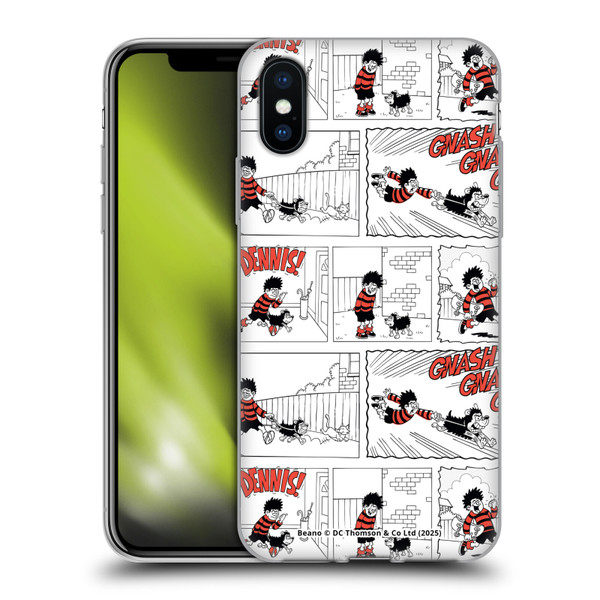 Beano Bananaman Patterns Dennis Gnasher Soft Gel Case for Apple iPhone X / iPhone XS & MagSafe