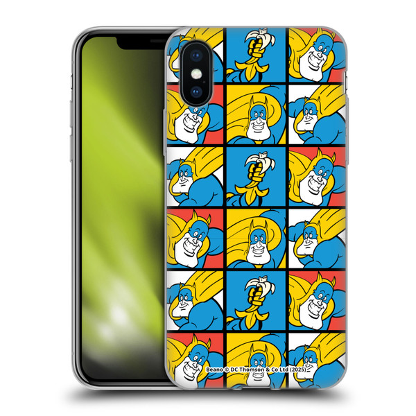 Beano Bananaman Patterns Squares Soft Gel Case for Apple iPhone X / iPhone XS & MagSafe