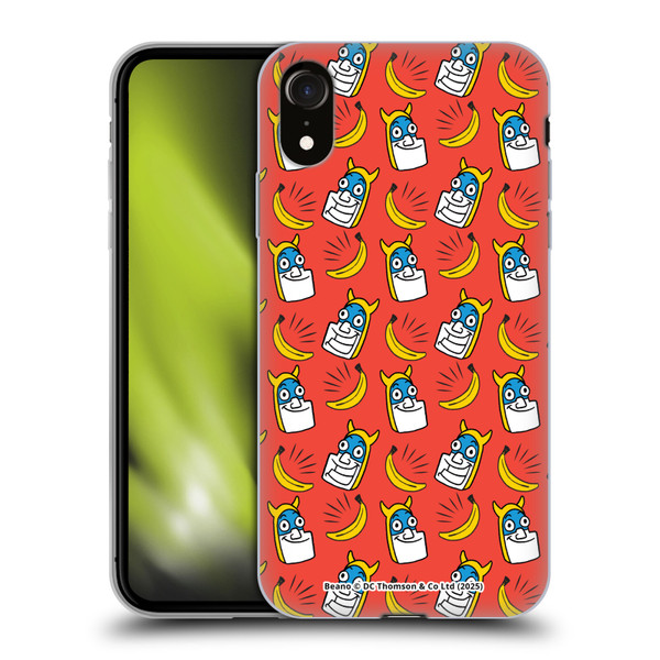 Beano Bananaman Patterns Head Soft Gel Case for Apple iPhone XR