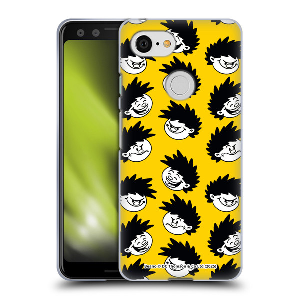 Beano Bananaman Patterns Dennis Head Soft Gel Case for Google Pixel 3