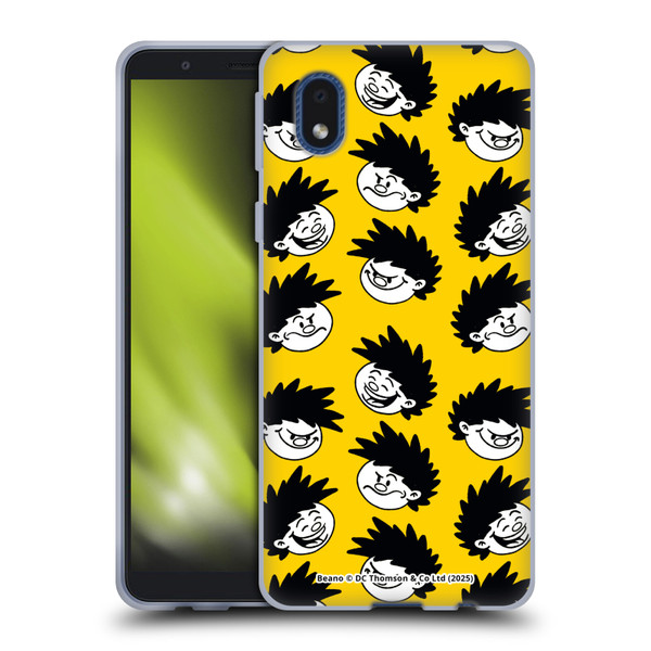 Beano Bananaman Patterns Dennis Head Soft Gel Case for Samsung Galaxy A01 Core (2020)