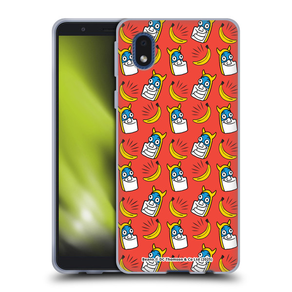 Beano Bananaman Patterns Head Soft Gel Case for Samsung Galaxy A01 Core (2020)