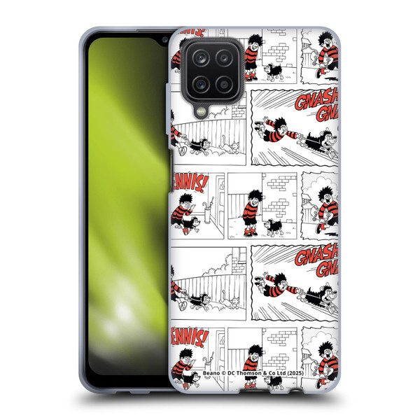 Beano Bananaman Patterns Dennis Gnasher Soft Gel Case for Samsung Galaxy A12 (2020)