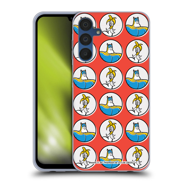 Beano Bananaman Patterns Red Circles Soft Gel Case for Samsung Galaxy A15 & MagSafe