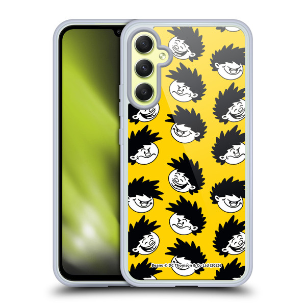 Beano Bananaman Patterns Dennis Head Soft Gel Case for Samsung Galaxy A34 5G