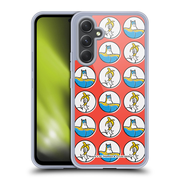 Beano Bananaman Patterns Red Circles Soft Gel Case for Samsung Galaxy A54 5G