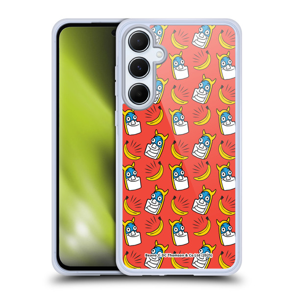 Beano Bananaman Patterns Head Soft Gel Case for Samsung Galaxy A55 5G