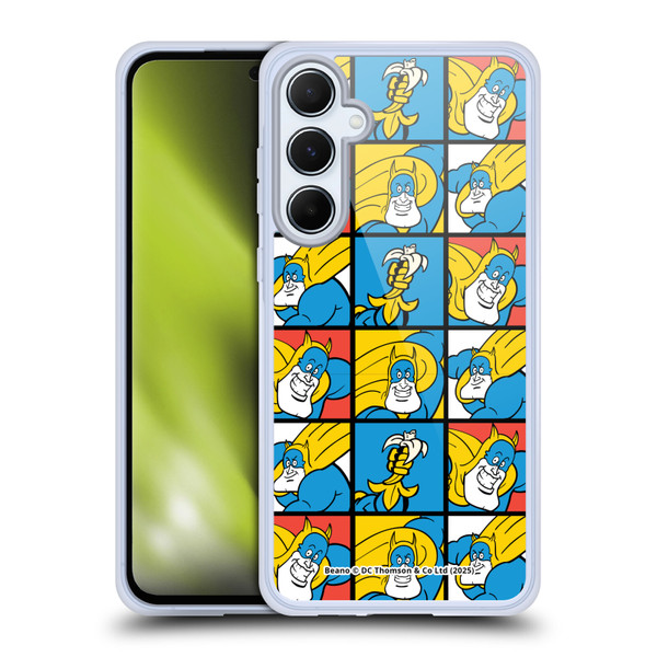Beano Bananaman Patterns Squares Soft Gel Case for Samsung Galaxy A55 5G