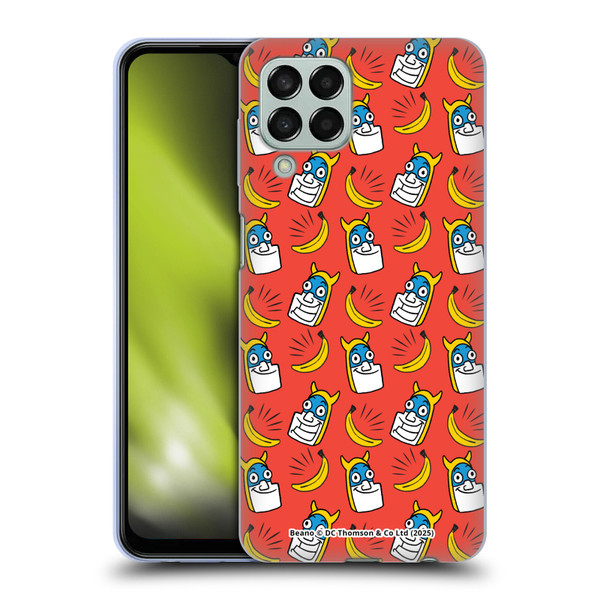 Beano Bananaman Patterns Head Soft Gel Case for Samsung Galaxy M33 (2022)