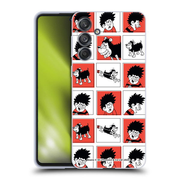 Beano Bananaman Patterns Dennis Soft Gel Case for Samsung Galaxy M55 5G