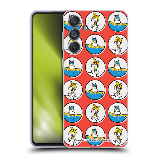 Beano Bananaman Patterns Red Circles Soft Gel Case for Samsung Galaxy M55 5G