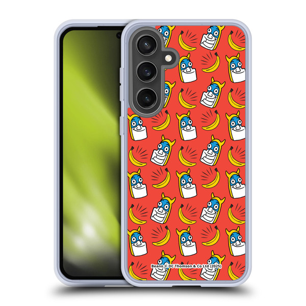 Beano Bananaman Patterns Head Soft Gel Case for Samsung Galaxy S24 FE & MagSafe