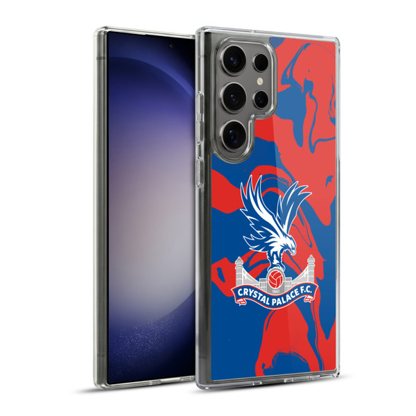 Crystal Palace FC Crest Red And Blue Marble Soft Gel Case for Samsung Galaxy S23 Ultra 5G & MagSafe