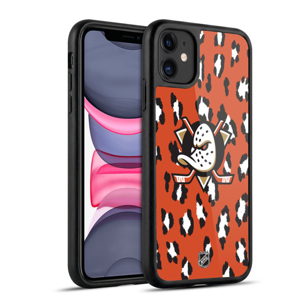 NHL Anaheim Ducks Leopard Pattern Gel Armour Case For Apple iPhone 11