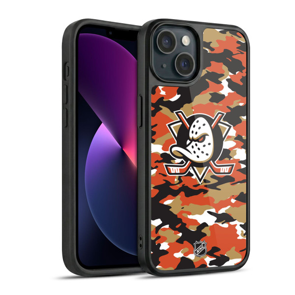 NHL Anaheim Ducks Camouflage Gel Armour Case For Apple iPhone 13