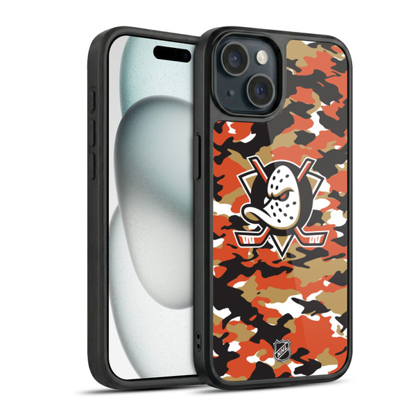 NHL Anaheim Ducks Camouflage Gel Armour Case For Apple iPhone 15