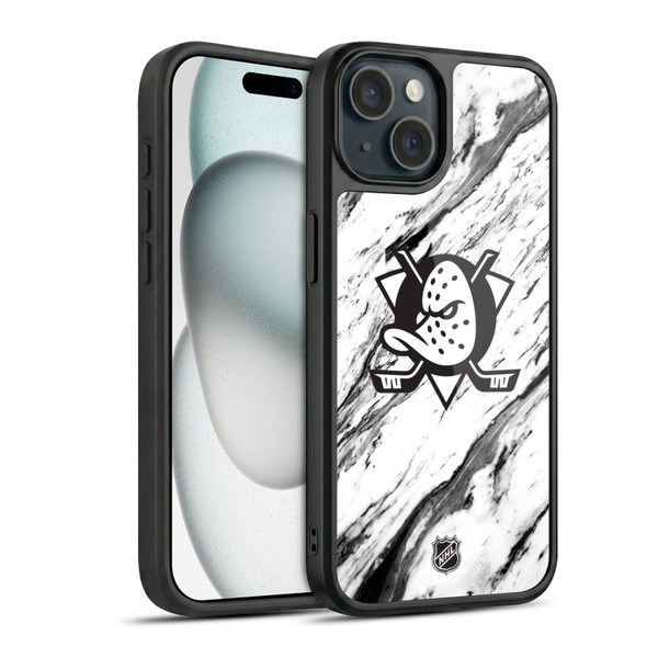NHL Anaheim Ducks Marble Gel Armour Case For Apple iPhone 15