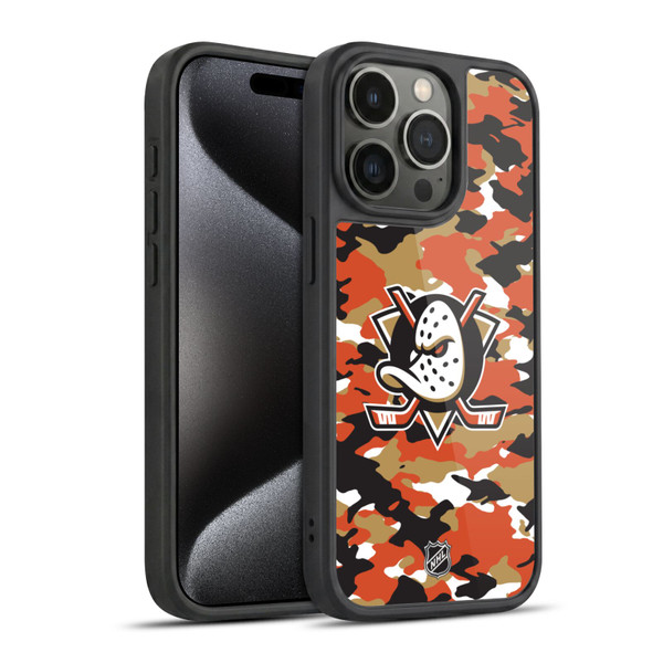 NHL Anaheim Ducks Camouflage Gel Armour Case For Apple iPhone 15 Pro