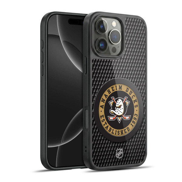 NHL Anaheim Ducks Puck Texture Gel Armour Case For Apple iPhone 16 Pro Max