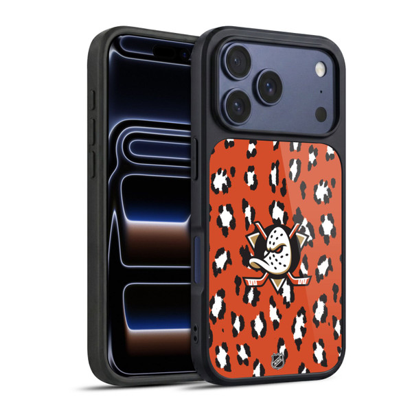NHL Anaheim Ducks Leopard Pattern Gel Armour Case For Apple iPhone 17 Pro