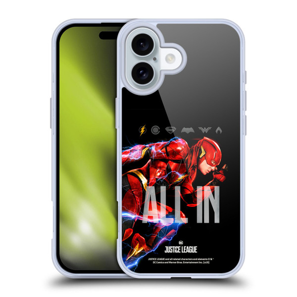Justice League Movie Posters The Flash Soft Gel Case for Apple iPhone 16 & MagSafe