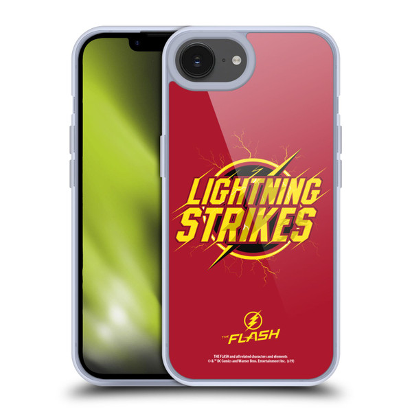 The Flash TV Series Graphics Lightning Strikes Soft Gel Case for Apple iPhone 16e / Apple iPhone 17e & MagSafe